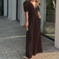Women’s Deep V-Neck Wide Leg Jumpsuits