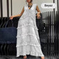 Fashion V-Neck Sleeveless Layered Ruffled Dress