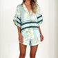 Casual Printed Short Sleeve Shirt & Shorts 2-Piece Set