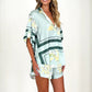 Casual Printed Short Sleeve Shirt & Shorts 2-Piece Set