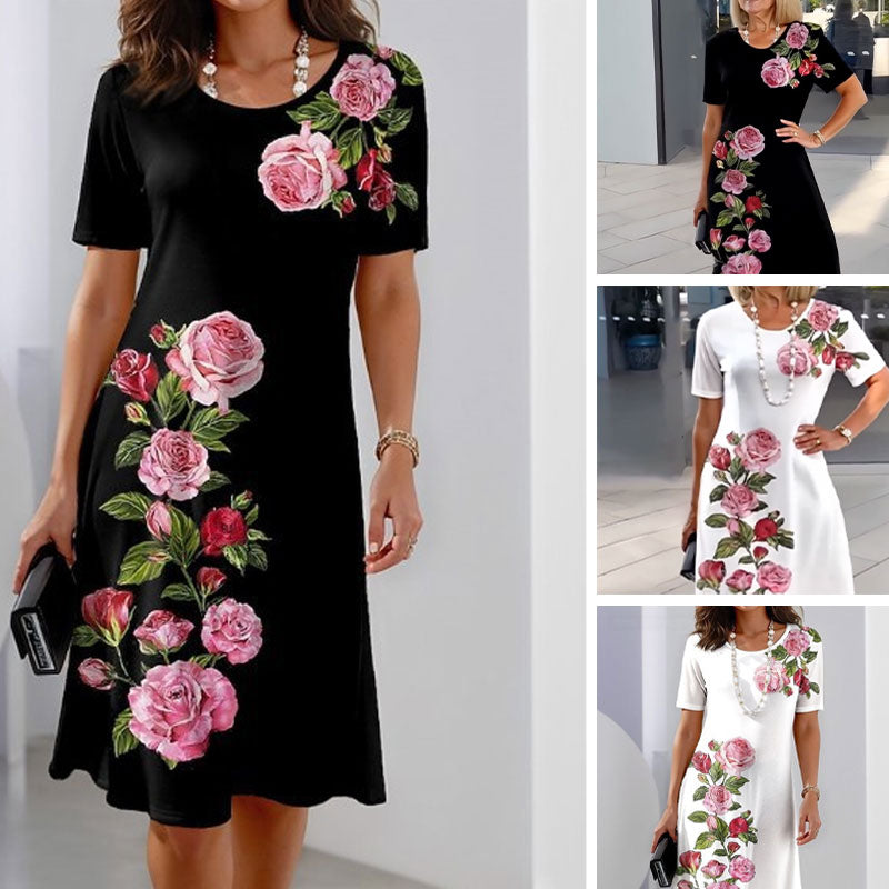 ⏳ Limited time 49% off! 💥Rose Bloom Short Sleeve Dress