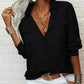 Women's Solid Lapel Long Sleeves Button-Down Shirt