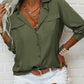 Women's Solid Lapel Long Sleeves Button-Down Shirt