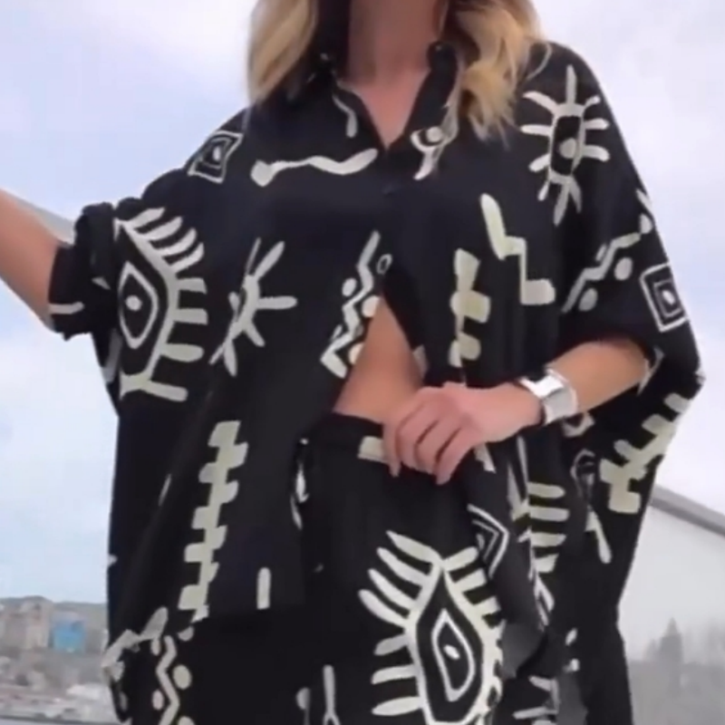 Women's Fashion Printed Two Piece Set