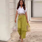 Women’s Elegant V Neck Top & Wide Leg Pants Two-Piece Set