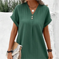 🌷Summer Hot Sale 50% Off🍃Simple Solid Color V-Neck Short Sleeve Dress for Women