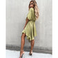 Women's Fluttering Loose Waist Irregular Hem Dresses