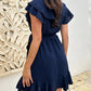 Women's Elegant Waist Tie V-Neck Ruffle Dress