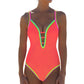 Women's Glamour Colorful Spaghetti Strap One-Piece Swimsuit