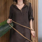 Women’s Solid Long-Sleeve Slit Hooded Long Dress