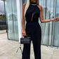 Women's Elegant Sleeveless Solid Color Jumpsuit