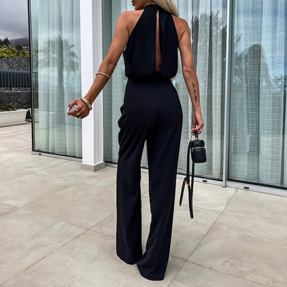 Women's Elegant Sleeveless Solid Color Jumpsuit