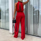 Women's Elegant Sleeveless Solid Color Jumpsuit