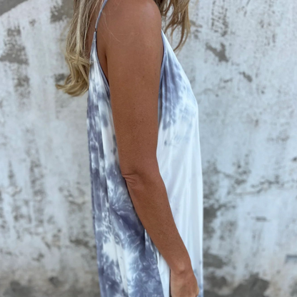Women's Printed Spaghetti Strap Backless Dress