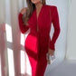 Women's Sexy Long Sleeve Waist Slimming Solid Color Dresses
