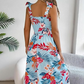 Women’s Elegant Floral Print Smocked Dress