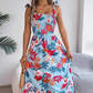 Women’s Elegant Floral Print Smocked Dress
