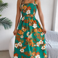 Women’s Elegant Floral Print Smocked Dress