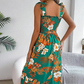 Women’s Elegant Floral Print Smocked Dress