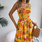 Women’s Elegant Floral Print Smocked Dress