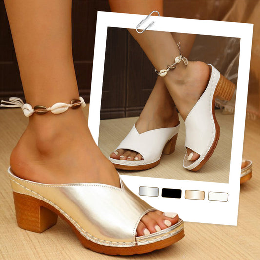 🌸Chunky Heel Slip-on Platform Sandals