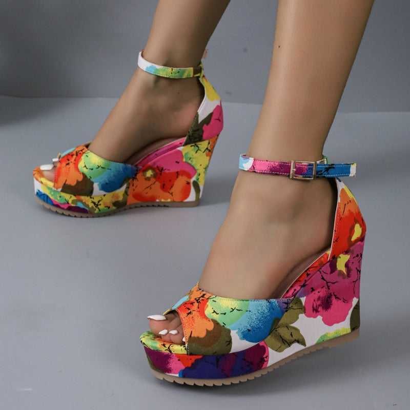 Women’s Open-Toe Platform Wedge Ankle Strap Sandals