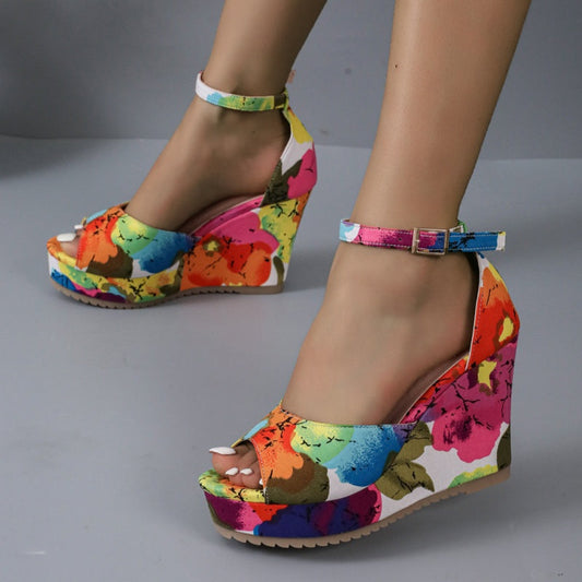 Women’s Open-Toe Platform Wedge Ankle Strap Sandals