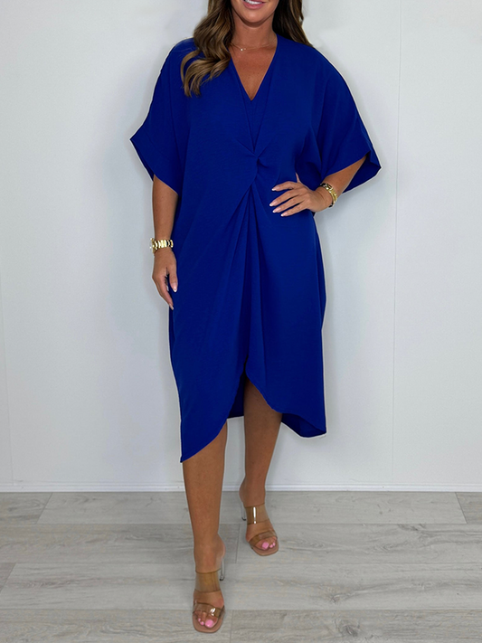 💖Limited Sale 50% OFF💖Short Sleeve Maxi Dress With Knot Detail