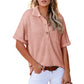 🩷Summer Sale - 50% Off🌈Women's Lapel Loose Short Sleeve Top