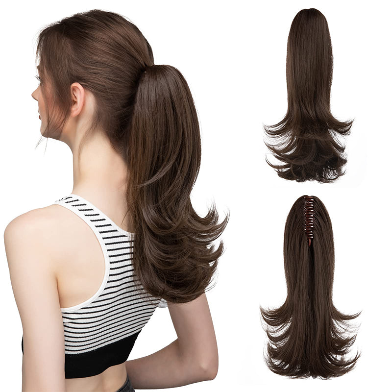 ✨The Secret of Confidence👸Women's Slightly Curly Chemical Fiber Hair Simulation Natural Fake Ponytail Hairpin