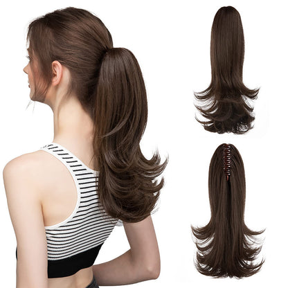 ✨The Secret of Confidence👸Women's Slightly Curly Chemical Fiber Hair Simulation Natural Fake Ponytail Hairpin