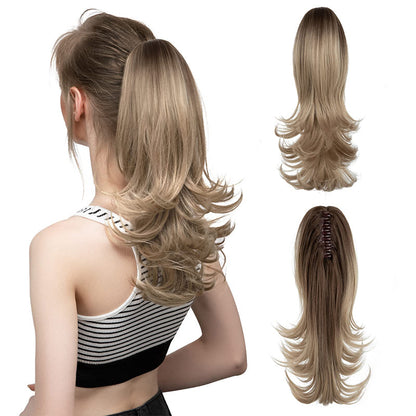 ✨The Secret of Confidence👸Women's Slightly Curly Chemical Fiber Hair Simulation Natural Fake Ponytail Hairpin