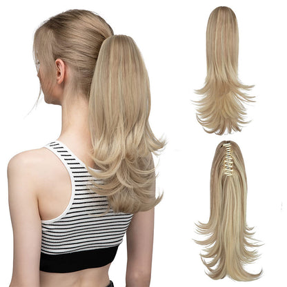 ✨The Secret of Confidence👸Women's Slightly Curly Chemical Fiber Hair Simulation Natural Fake Ponytail Hairpin