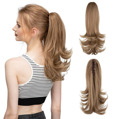 ✨The Secret of Confidence👸Women's Slightly Curly Chemical Fiber Hair Simulation Natural Fake Ponytail Hairpin