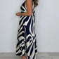 V-Neck Printed Sleeveless Maxi Dress