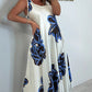 Women's Strap Printed V-neck Maxi Dress