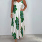 Women's Strap Printed V-neck Maxi Dress