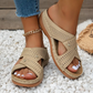 Casual Cross Strap Hollow Slip-On Sandals