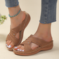 Casual Cross Strap Hollow Slip-On Sandals