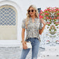 🔥2025 Hot Style! V-neck floral print ruffled short-sleeved T-shirt