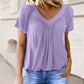 Women's Ruched V-Neck Short-Sleeve Top