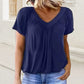 Women's Ruched V-Neck Short-Sleeve Top