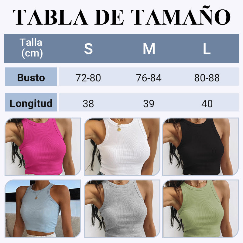 Women's Ribbed Slim-Fit Cropped Tank Top
