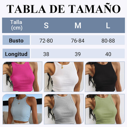 Women's Ribbed Slim-Fit Cropped Tank Top