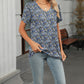 V-Neck Short Sleeve Printed T-Shirt