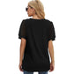 Women's Casual Solid Color V-Neck Short Sleeve Top