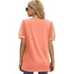 Women's Casual Solid Color V-Neck Short Sleeve Top