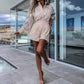 Women's Casual Elegant Lace 2-Piece Set with Button Down Shirt and Shorts