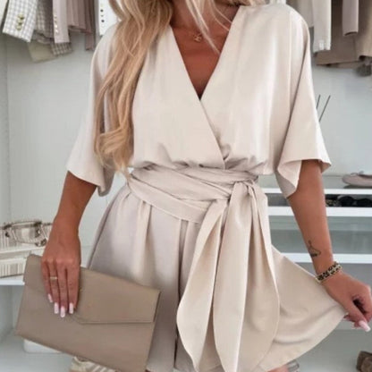 Women's Elegant Short Sleeves Shorts Romper