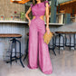 Women's Elegant Solid Color Ruffle Jumpsuit